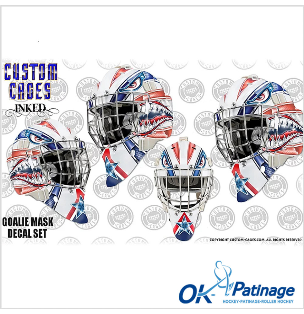 Ensemble de décalcomanies vinyliques pour masque de gardien Bomber