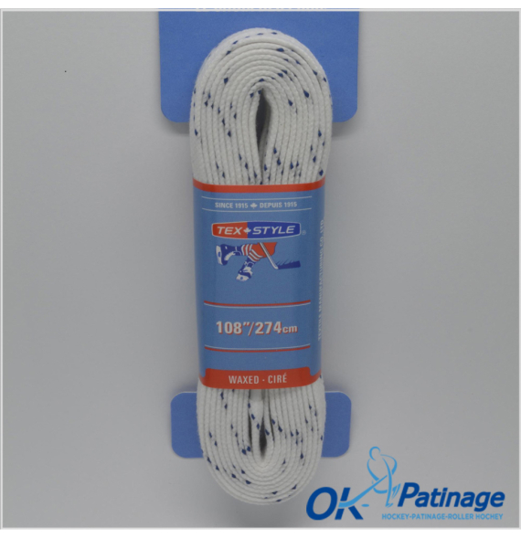 Lacets de hockey blanc cirés