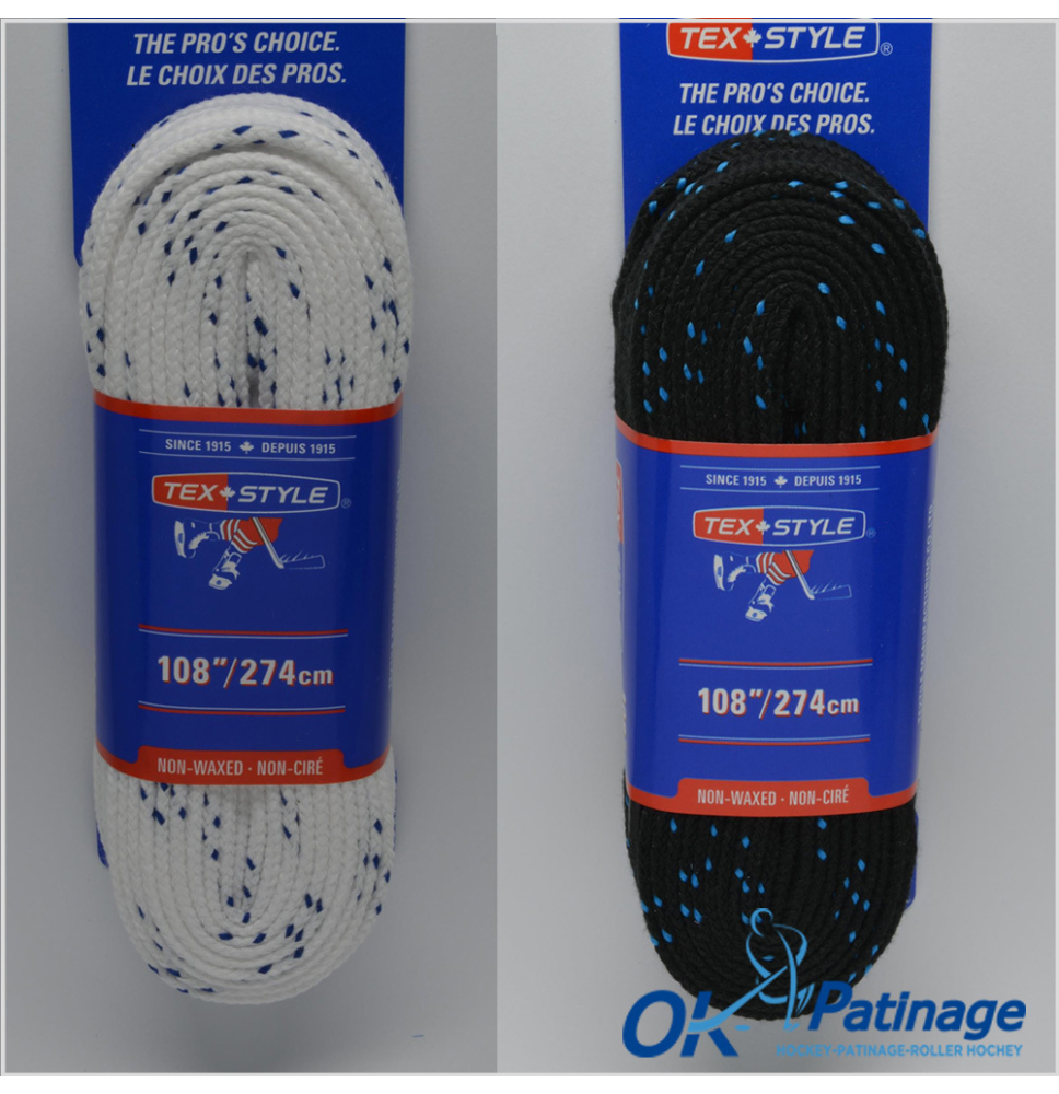 Lacets de hockey non cirés